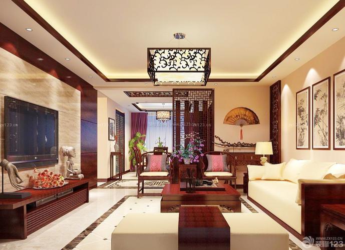 现代中式客厅组合沙发装修效果图大全2022图片