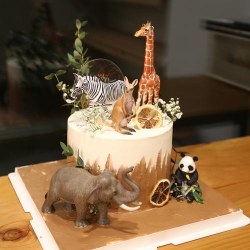 帝欧生日蛋糕创意斑马儿童卡通动物世界超高袋鼠北京新鲜