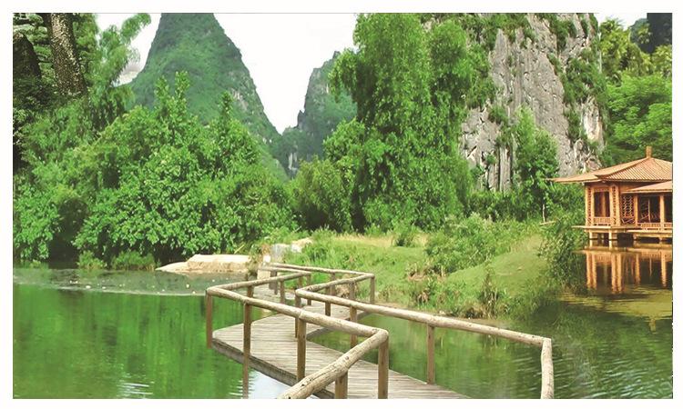 供应个性定制桂林山水甲天下全景巨幅山水风景画无缝背景墙壁画