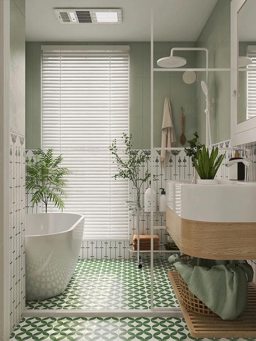 卫生间瓷砖分享丨在阳光下的小清新浴室