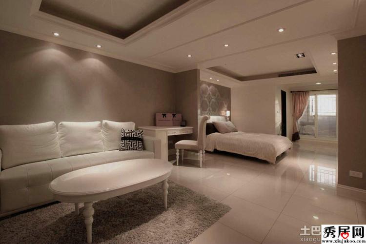 60平方米客厅卧室一体装修效果图细心布置让小户型层次分明6