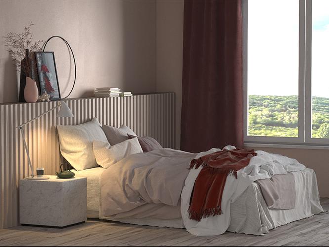 c4d室内模型渲染宜家风简约日式卧室室内设计模型场景3d素材