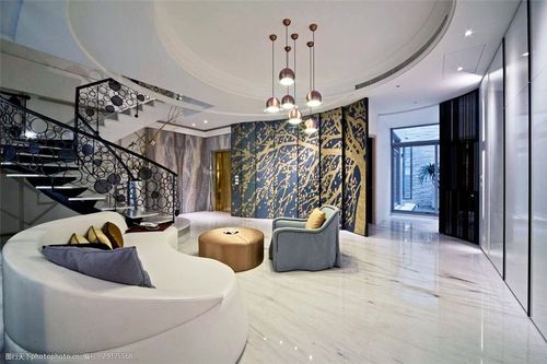 现代时尚客厅弧形沙发室内装修效果图