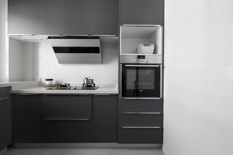 现代设计厨房l型橱柜效果图纯白时尚高端现代厨房智能橱柜效果图大全
