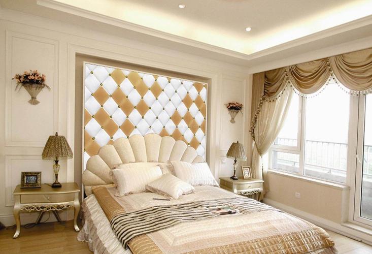 欧式风卧室床头背景墙设计图片装信通网效果图