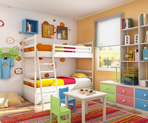 兄妹双人儿童房设计两个孩子房间如何装修兄妹共用儿童房装修效果案例