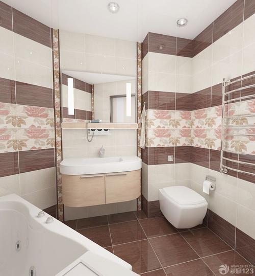 最新厕所花纹瓷砖装修效果图片