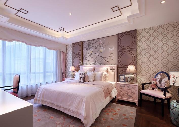 新中式风格女儿房卧室装饰图片装信通网效果图