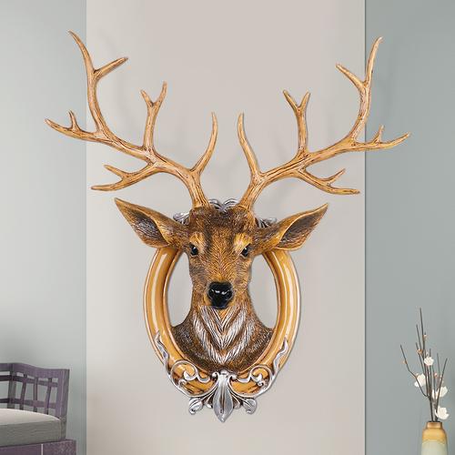 仿真美式鹿头装饰壁挂创意挂件客厅玄关招财鹿墙面墙上装饰品