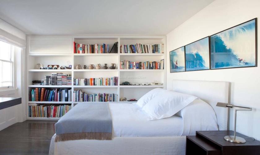 2022现代简装卧室设计书柜效果图