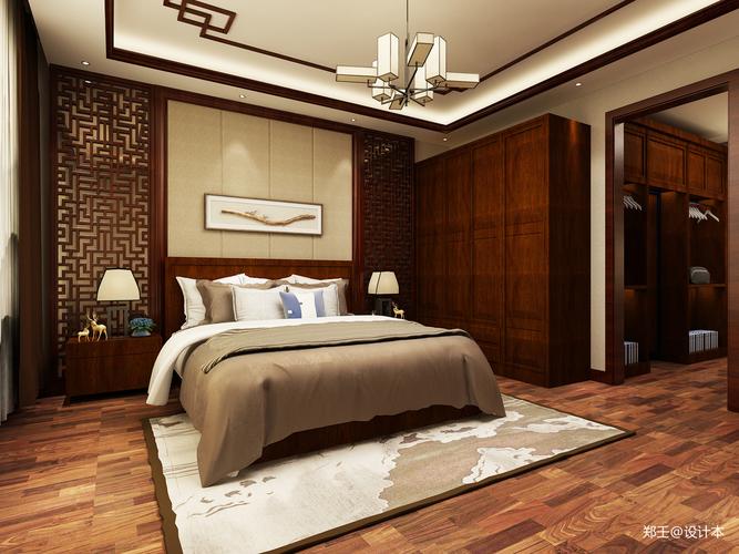 卧室卧室中式现代300m05别墅豪宅设计图片赏析