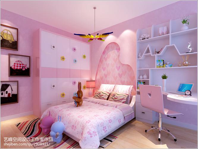 精选面积108平现代三居儿童房装修图片卧室现代简约卧室设计图片赏析