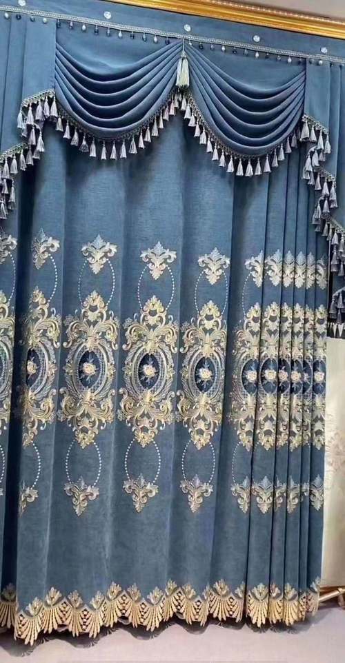 中式高档雪尼尔羊绒浮雕窗帘布阳台客厅奢华大气隔断遮光窗帘布