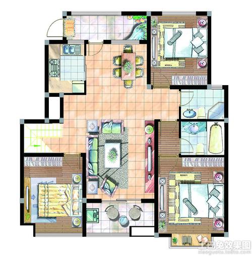 如何把家设计得更丰富来看看这套室内平面图图片吧