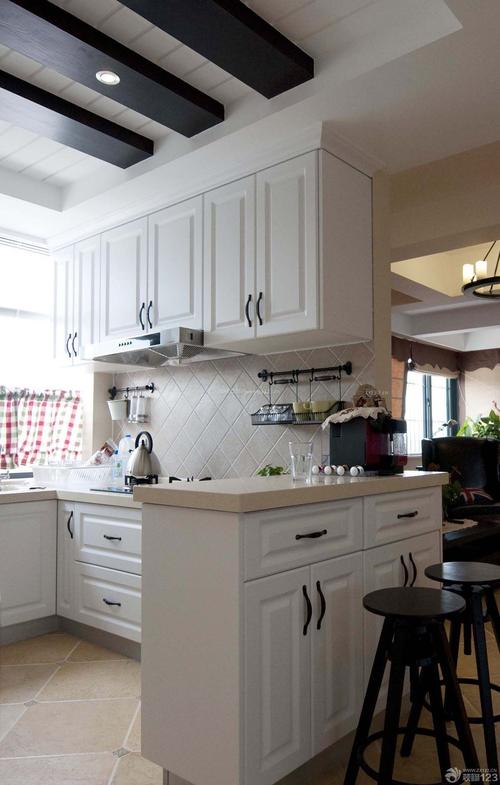 70平米小户型开放式厨房吧台装修设计效果图