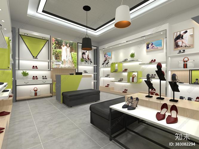 现代女鞋店3d模型下载id383082294