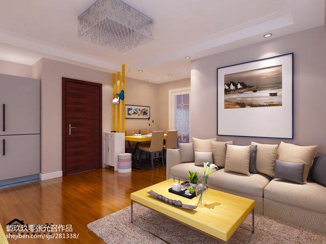 精选85平米现代小户型客厅装修设计效果图现代简约家装装修案例效果