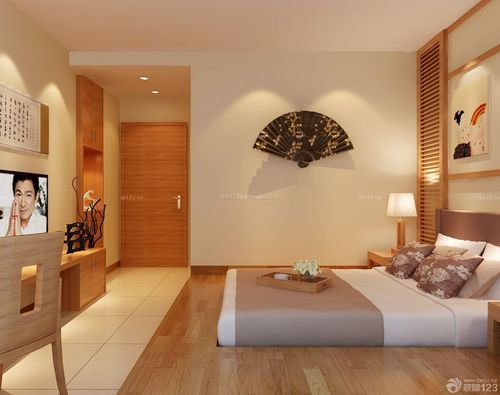 90平米日式卧室床头背景墙装修效果图