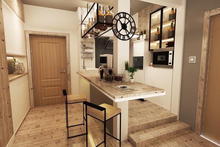 北欧风格开放式厨房吧台装修图片效果图欣赏