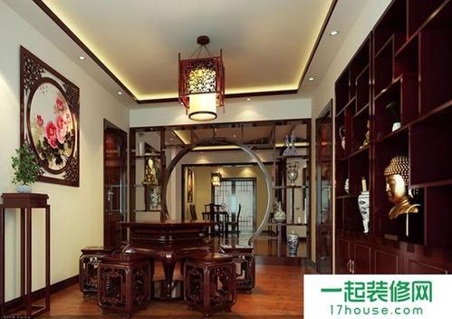 中式风格茶室背景墙装修效果图中式风格茶几图片