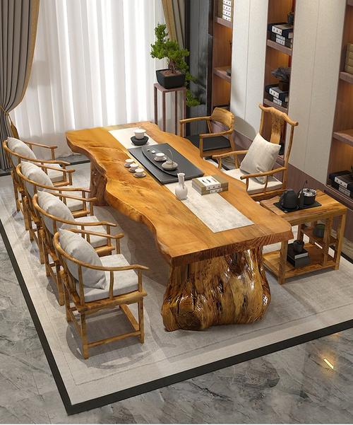 茶桌椅客厅实木功夫茶几新中式原木泡茶台禅意现代办公室大板茶桌