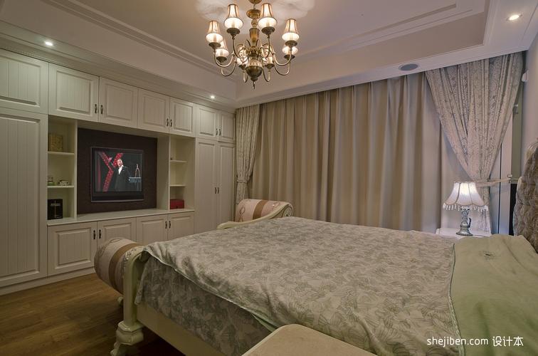 2013欧式风格别墅豪华80后卧室组合衣柜窗帘装修效果图