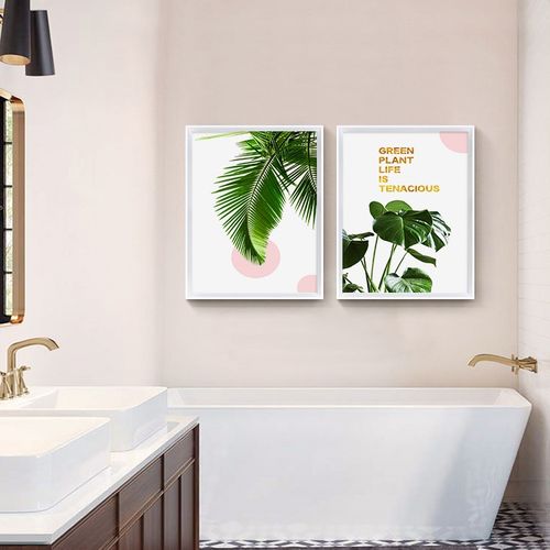 北欧简约小清新ins绿植物装饰画现代客厅餐厅壁画浴室卫生间挂画