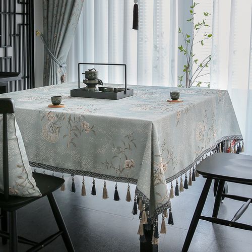 桌布新中式正方形欧式茶几台布高级感轻奢家用八仙桌中国风餐桌布