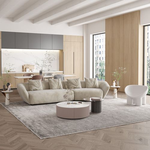 eamika现代轻奢沙发意式风格异形北欧ins简约弧形客厅组合国外款