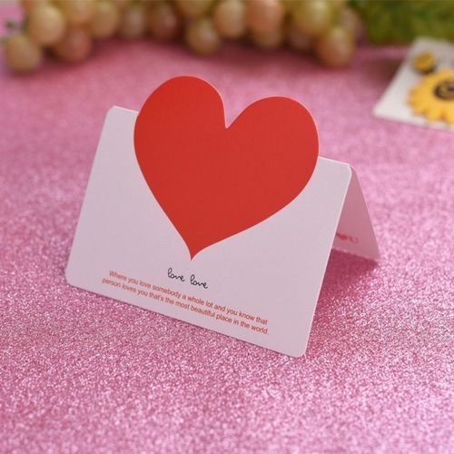 10个装爱心贺卡母亲节卡片创意生日贺卡情侣心型纸卡信封卡片