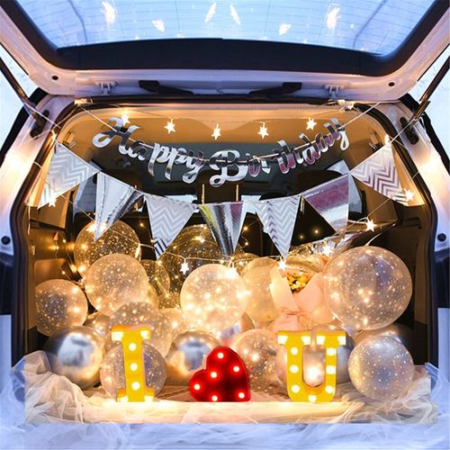汽车后备箱惊喜生日浪漫表白装饰七夕圣诞节礼物求婚道具场景布置