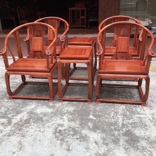 缅甸花梨木皇宫椅三件套圈椅子住宅家具榫卯客厅办公室中式复古典
