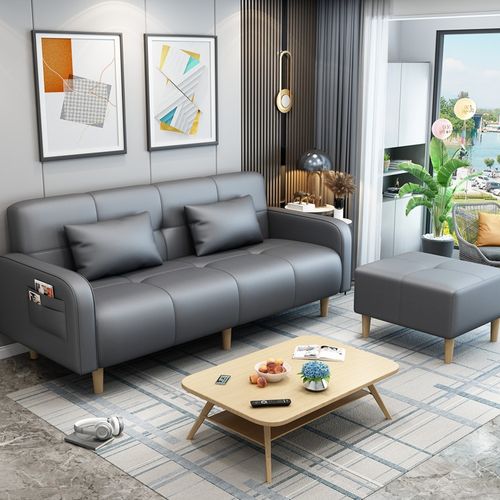新款科技布沙发小户型客厅简约现代高密度海绵超软多功能可折叠品