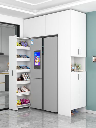 嵌入式冰箱柜进门鞋柜一体靠墙家用餐边柜现代简约小型抽拉储物柜