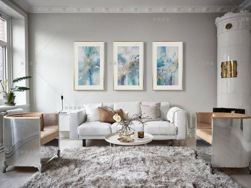 现代进口美式抽象走廊竖版装饰画芯法式轻奢客厅沙发背景墙壁挂画