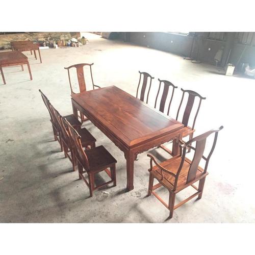 明清红木家具餐厅桌椅古典新中式餐桌椅高档实木白酸枝吃饭桌椅