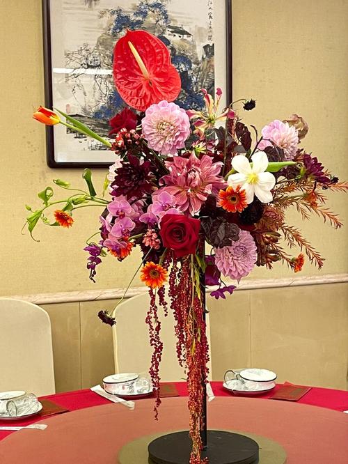中式婚礼桌花设计
