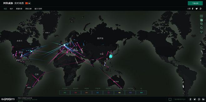 卡巴斯基网络威胁实时地图