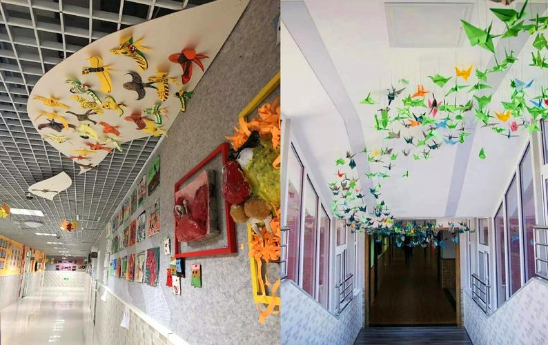 十一学校小学部走廊布置色彩构图制作