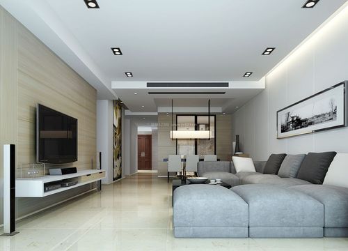 经典现代简约风格客厅转角沙发装修效果图片