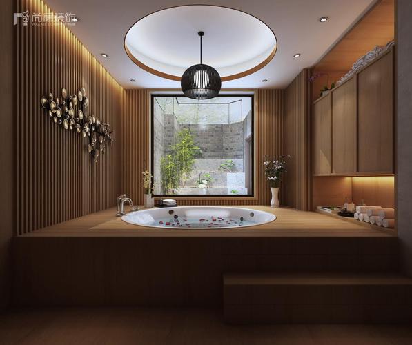 新虹桥首府500别墅新中式风格浴室装修效果图
