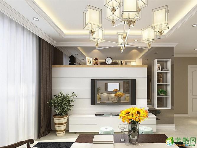 重庆75平米现代风格两室两厅一厨一卫案例装修效果图