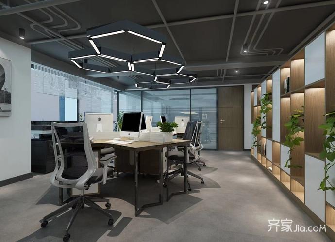 50万580平米工业办公空间装修效果图红星美凯龙办公室装修案例效果图