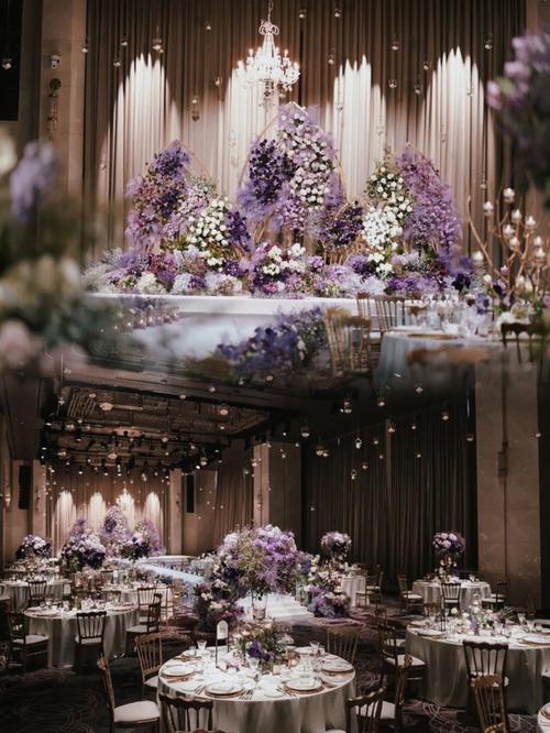 港隆婚礼一套完整韩式紫色主题婚礼现场图