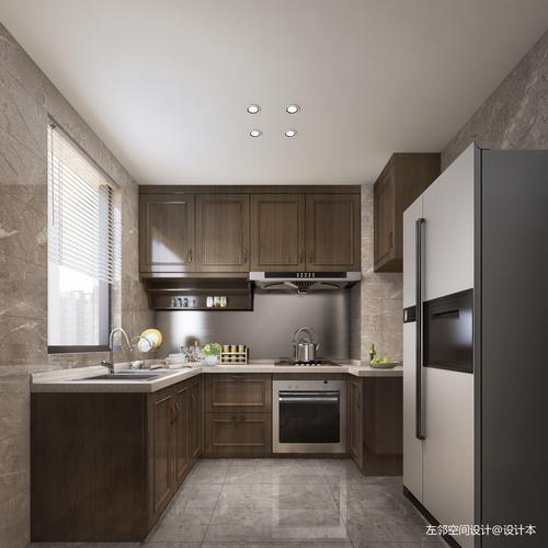新中式生活餐厅厨房中式现代110m05三居设计图片赏析