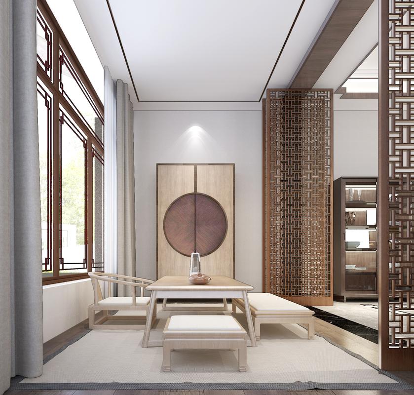 现代中式别墅茶室装修效果图
