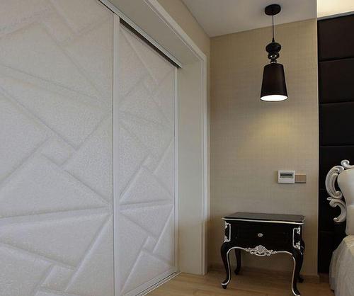 黑色四居室时尚白色美式卧室隐形门设计效果图