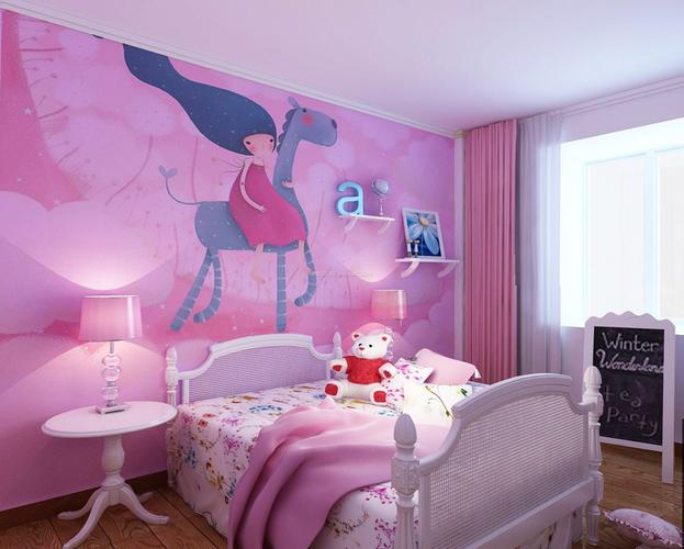 女生房间床头背景墙装修效果图片