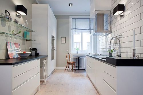 小户型北欧风格66平一居家庭厨房整体橱柜装修效果图