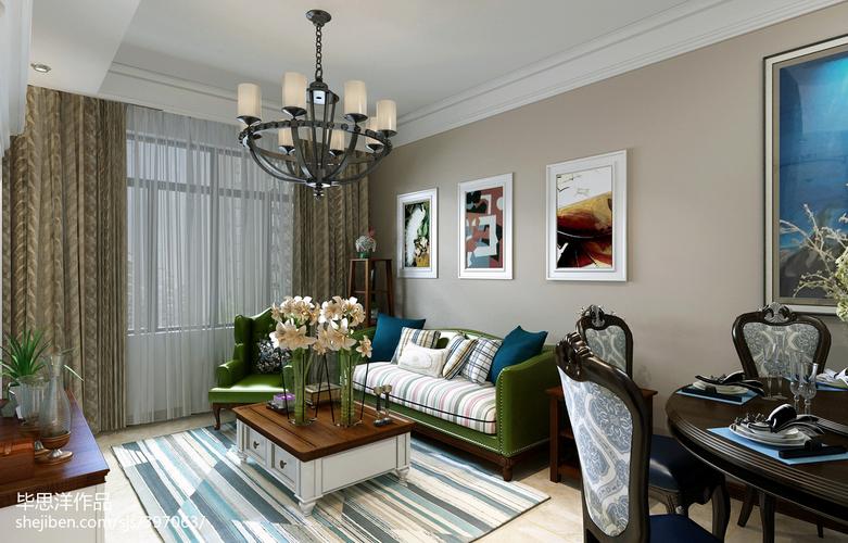 平米美式小户型客厅装饰图片欣赏客厅美式经典客厅设计图片赏析